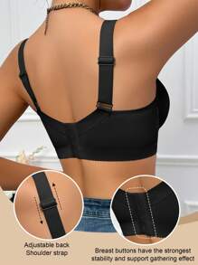 Black Comfortable Bra, Women's Underwear, Lift And Support Bra, Suitable For Daily Wear