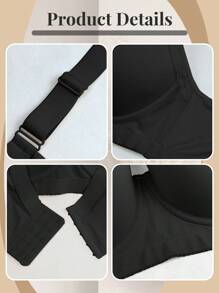 Black Comfortable Bra, Women's Underwear, Lift And Support Bra, Suitable For Daily Wear