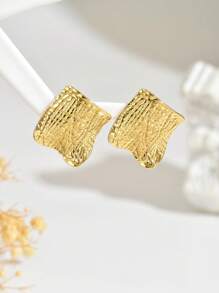 VceTd 一对时尚几何不锈钢耳钉，适合都市职业女性通勤佩戴 - FYD6068 - 查看 4