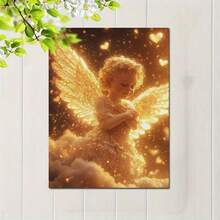 1 Pc Angel Of Love Canvas Art Poster Wooden Framed Canvas Painting -  Thickness 2.25cm/0.9inch,Home Gift Decoration, Room Decoration Aesthetic, Wall Decoration Art, Perfect Gift, Autumn And Winter Wall Decoration, Living Room Decoration, Bedroom Decoration, Kitchen Decoration, Entry Decoration, Bathroom Decoration, Direct Wall Painting, High Quality Wall Painting Poster - Multicolor - View 3