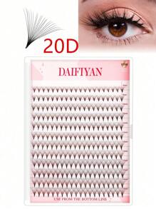 DAIFIYAN 320 片预制扇形睫毛延长 6D 8D 10D 12D 14D 16D 20D 厚度 0.05/0.07 C/D 卷曲 8-15 毫米睫毛中茎预制扇形俄罗斯卷睫毛延长睫毛簇、睫毛簇、单根睫毛、睫毛、假睫毛 - 黑色 - 查看 9