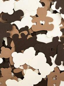 100pcs/Pack Brown Bear-Shaped Confetti, Baby Birthday Party Scatters, School Opening Party Decoration