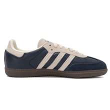 Adidas Giày sneaker casual cổ thấp unisex SAMBA OG nhẹ thoải mái, phù hợp mặc hàng ngày, thể thao ngoài trời và giải trí, JI3217 - Mực Aurora màu xanh/trắng sữa/vàng nhựa - Xem 8