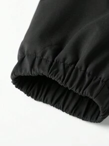 Men's Long Sleeve Lightweight Hooded Windbreaker Jacket With Printed Design, Spring/Autumn, Grunge - Black - View 6