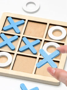 1Pc Board Game Toy Leisure Interactive Game Tic-Tac-Toe Wooden Board - MultiWarna - View 5
