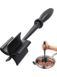 1pc Meat Chopper, Heat Resistant Meat Masher For Hamburger Meat, Ground Beef Smasher, Nylon Hamburger Chopper Utensil, Ground Meat Chopper, Non Stick Mix Chopper, Mix And Chop, Potato Masher Tool, Top-Quality Meat Masher Grinder For Crafting Burgers, Beef, Turkey, And More