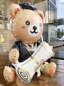 1/3 件毕业派对庆典装饰铝箔泰迪熊气球毕业典礼场地装饰 - 彩色 - 查看 4