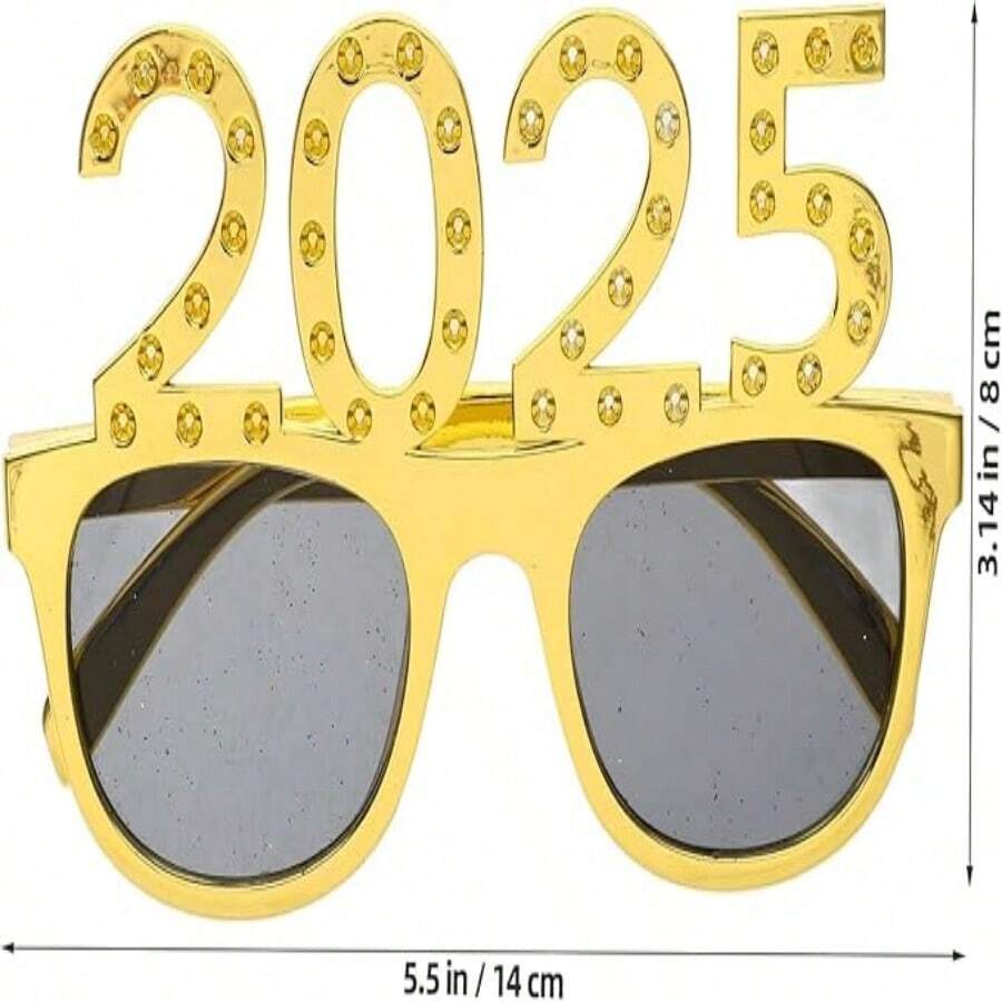 5PCS 2025 Óculos 2025 Número Óculos de Festa de Ano Novo Glitter 2025