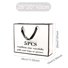 5 件装统一尺寸定制徽标纸质礼品袋适用于小型企业珠宝服装购物包个性化徽标图片礼品包婚礼礼品情人节伴娘礼品袋 - 彩色 - 查看 31