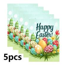 5 sztuk/opakowanie Wielkanocne karty upominkowe, wiadomość Dziękuję Pozdrowienia Kwiatowa pocztówka, przyjęcie Upominki Mini karta dekoracyjna