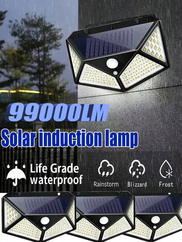 1/2/4 Peças Lâmpada Solar Multifuncional para Decoração de Jardim Externo Luz LED Solar À prova d'água Alimentada por Luz Solar com Sensor de Movimento