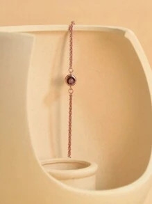 Customized Photo Projection Bracelet, Round Projection Photo Bracelet, Shimmering Projection Bracelet For Women, Photo Projection Bracelet With Flashing Chain, Customized Photo Bracelet, Mother's Memorial Gift, Projection Jewelry, Birthday Gift,School Supplies,Back To School,School Gift,For Office,For School,For Classroom,For Teacher Gifts,For University,For Colleague,For Dorm Rooms,For Teacher,For Boys And Girls,For Teenagers,Junior High School Students,Middle School Students,High School Senior High School Students,College Students,University Students,Freshman,Sophomore,Underclassmen,Black,Silver,Gold,Stylish,Colorful,Vintage,Simple,Unisex,Casual,Cuties,Custom,Personalized,Unique,Ideal Gifts For Him,Ideal Gifts For Her,Her,Boyfriend,Girlfriend,Dad,Mom,Family,Friends,For Anniversaries,For Birthdays,For Graduation,For Prom,For Party,Customized Fashion Photo Bracelets,Vintage Outfit