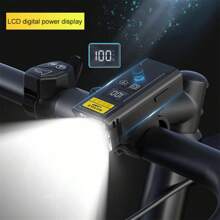 1 件新款自行车智能灯传感器前灯，Type-C 可充电无线遥控显示自行车灯 - 彩色 - 查看 4