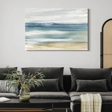 1pc Framed Canvas Poster, Ocean Breeze Wall Art Canvas Paintings, Ideal Gift For Bedroom Living Room Corridor, Wall Art, Wall Decor, Winter Decor, Room Decoration - 彩色 - 查看 4