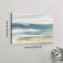 1pc Framed Canvas Poster, Ocean Breeze Wall Art Canvas Paintings, Ideal Gift For Bedroom Living Room Corridor, Wall Art, Wall Decor, Winter Decor, Room Decoration - 彩色 - 查看 9