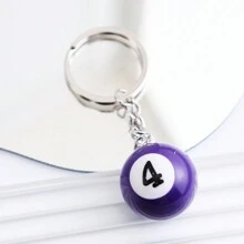 1pc Unisex Billiard Ball Keychain Pendant, Bag & Car Keyring, Perfect Gift - Multicolor - View 3