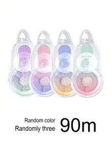Set de 3 cintas correctoras transparentes de degradado, 90 metros en total, con diseño de corazones lindos para chicas, muy atractivas, de gran capacidad y de aplicación suave, ideales para uso estudiantil (30 metros por cinta)
