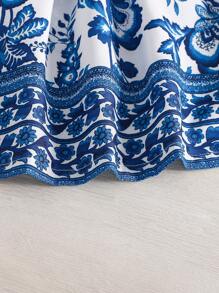Set de 2 piezas de vestido y sombrero con estampado floral, estilo casual y elegante para niña bebé, para primavera/verano