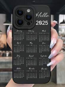 带有印刷日历设计的透明保护壳，防震兼容 16/16 Pro/16 Pro Max/16 Plus、 15 XR/7/8、 15 Pro Max、 12/13/14 Pro Max、 11/12p/13/14，兼容 Galaxy A13 4G、A22、A21S、A514G、A52、S22 Ultra、A33 5G 和 Redmi 10、Redmi Note 11 4G、Redmi 11 Lite、A53、TPU A14/A23/S23 Ultra、S24、A14、A15、S23、A73 手机 - 彩色 - 查看 1