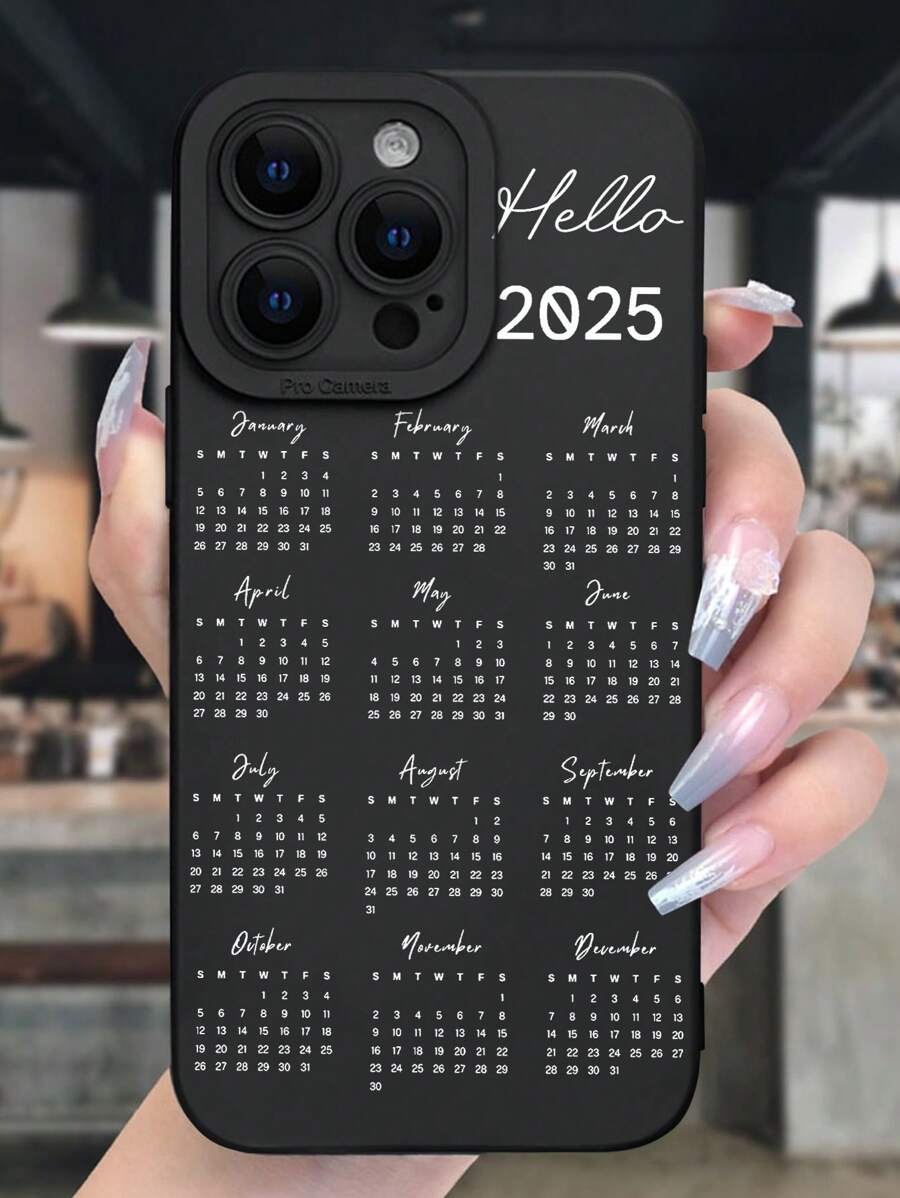 带有印刷日历设计的透明保护壳，防震兼容 16/16 Pro/16 Pro Max/16 Plus、 15 XR/7/8、 15 Pro Max、 12/13/14 Pro Max、 11/12p/13/14，兼容 Galaxy A13 4G、A22、A21S、A514G、A52、S22 Ultra、A33 5G 和 Redmi 10、Redmi Note 11 4G、Redmi 11 Lite、A53、TPU A14/A23/S23 Ultra、S24、A14、A15、S23、A73 手机 - 彩色 - 查看 1