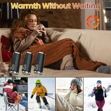 5PCs Hand Warmer Rechargeable 5000mAh, USB C Power Bank, 3 Settings, Glove Accessories, Magnetic Electric Hand Warmer, Portable Charger, Gift, Women, Men, New Year's Birthday Category: Outdoor Hand Warmers - 5PC - 查看 4
