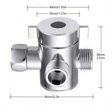 1pc Diverter Valve 1/2 Inch 3 Way Water Separator Shower Tee Adapter Adjustable Faucet Switcher Bathroom Toilet Accessories - Silver - View 8
