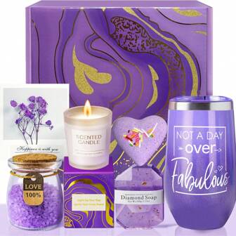 1 Stück Muttertagsgeschenke, Geburtstagsgeschenke für Frauen - Geschenke für Frauen, Geschenke zum Geburtstag der besten Freundin, Geburtstagsgeschenkkorb für Frauen, Freundschaftsgeschenke für weibliche Freundinnen, Geschenke für Freundinnen, Kolleginnen, Schwester, Mutter, Ehefrau, Bad-Pflege Geschenkset - inklusive Tasse, Badebomben, Badesalze, Kerzen, Wellness Geschenkkorb, Geschenk für Frauen, Mutter, Ehefrau, Freundin, Schwester, beste Freundinnen