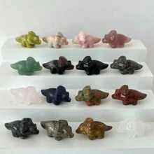 1pc Mini Crystal Triangular Dragon Carved Ornament, Natural Quartz Dragon, Friend Gift, Holiday Gift - Multicolor - View 7