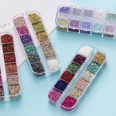 48Grams/Box 12 Colors Crushed Glass Stones Resin Filling Asymmetric Broken Stone For DIY Epoxy Resin Mold Crafts Nail Art Decor