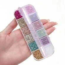 48Grams/Box 12 Colors Crushed Glass Stones Resin Filling Asymmetric Broken Stone For DIY Epoxy Resin Mold Crafts Nail Art Decor