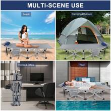 Folding Bed Cot With Pillow, 2 Sided Mattress Heavy Duty Folding Sleeping Cot Guest Bed, Folding Camping Cots For Traveling Camp Office Outdoor And Beach