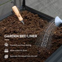 Outsunny Raised Garden Bed With Cover And Storage Shelf, Rectangular Metal Elevated Planter Box With Legs And Bed Liner - Dark Grey - View 6