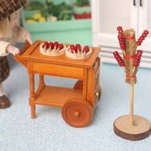 Miniature Diner Trolley, Edible Candy Hawthorn Lollipop Sticks, Mini Doll House Hawthorn Candy Food Models
