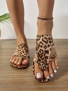 Women Flat Sandals, Fashionable Woven Strap Flip Flops, Versatile Casual Beach Sandals