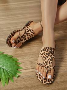 Women Flat Sandals, Fashionable Woven Strap Flip Flops, Versatile Casual Beach Sandals