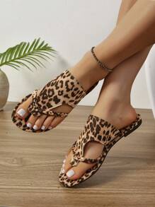 Women Flat Sandals, Fashionable Woven Strap Flip Flops, Versatile Casual Beach Sandals