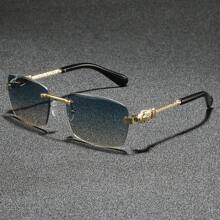 男士无框经典太阳镜，复古豹纹设计，个性化护目镜，适合户外、驾驶、骑行、钓鱼、聚会、旅行、商务使用，适合夏季海滩度假、户外、旅行 - 多色 - 查看 6