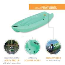 Lifetime Wave 6 Ft Youth Kayak, Seafoam Green *WP (91237) - Green - View 6