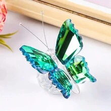 1 Piece Exquisite Multicolor Crystal Butterfly Figurine Colorful Butterfly Figurine With Crystal Ball Base, Small Glass Butterfly Statue Gifts For Women Men, Cute Animal Ornament Collectible For Home Office Decoration Ideal Gift For Christmas, Mother's Day, Father's Day, Valentine's & Weddings Birthday Graduation
