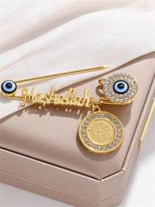 SeuSuk New Religious Bible Pendant Brooch, Unisex Muslim Jewelry Amulet Gift - Gold - View 1