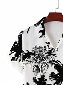 Bộ 2 áo sơ mi cổ polo tay ngắn họa tiết thường ngày cho nam và quần short mùa hè, phong cách Hawaii - Nhiều màu - Xem 5