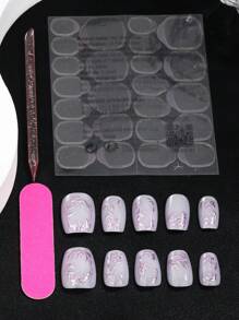 Làm đẹp, Phong cách nước hoa, Móng tay đầu Pháp, Bộ 10 món, Tím tử đinh hương, Kiểu thang ngắn, Móng chân ấn, Móng tay năm mới, Móng tay Valentine, Nghệ thuật làm móng, Thủ công, Thiết kế thanh lịch và hào phóng Phụ kiện làm móng - Màu Lilac Tím - Xem 6