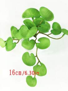 16cm Small Artificial Copper Coin Grass Fake Succulent Landscape Tropical Hydroponics Plants Plastic Begonia Leaves Green Centerpieces For Home Office Balcony Desktop Decoration Without Pot 1pc - Green - View 4