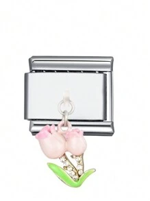 1pc 2025 Ngày lễ tình nhân thời trang hàng đầu Hoa nơ thỏ sao trái tim DIY Vòng tay cặp đôi bằng thép không gỉ đính hạt kiểu Ý quyến rũ, Thích hợp làm quà tặng ngày lễ, tiệc tùng, trang phục hàng ngày - Hồng - Xem 13