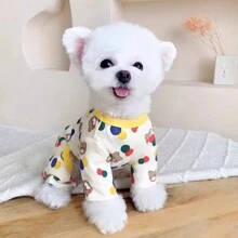 Cartoon Pattern Pet Clothes, Fashionable Polka Dot 4-Leg, Cute Design