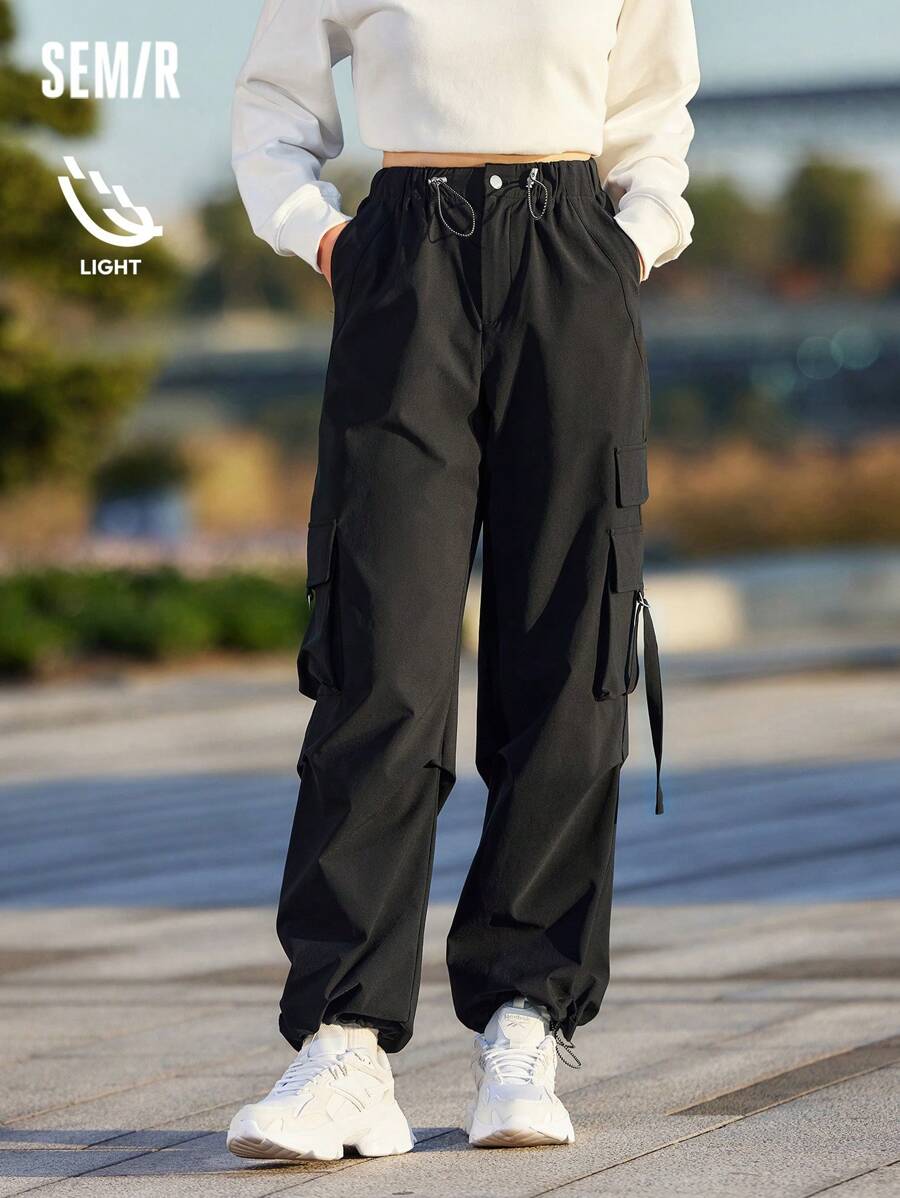 SEMIR 女士抽绳工装裤，高街甜美酷炫风格，阔腿春季长裤