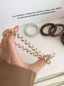 5pcs High Elasticity Spiral Snag-Free Hair Ties, Seamless Hair Ties, Oversized Hair Scrunchies, Ponytail Holder Accessories Ponytail Holders, Hair Bobbles ,Gym Sport Outfit