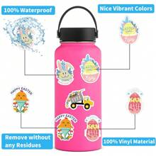 50 PCS Easter Eggs Stickers Vinyl Aesthetics Stickers For Scrapbooking, Diary, Laptop, Bumper, Skateboard, Water Bottle, Computer, Phone, Cartoon, Hard Hat, Car Stickers And Decals