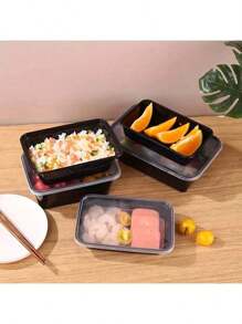 20 piezas de Recipientes pre-comida, recipientes de almacenamiento de alimentos de plástico de 650ml/22oz con tapa curvados, listos para comer, sin Bisfenol A, seguros para microondas, lavavajillas y refrigerador, accesorios de cocina
