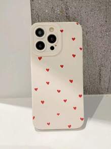 Perforated Edge Red Heart Pattern Soft Protective Phone Case, Compatible With Iphone 16/16 Pro/16 Pro Max/16 Plus/15 XR/7/8 IPhone 15, IPhone 16 Pro, 12 Pro Max, 13 Pro Max, 14 Pro Max, 16 Pro Max, 13, 14, 11, 12P, 14P, 11P, 12P, Anti-Drop, XS, XR, 78P, 78GES2 Waterproof Shockproof Scratch Resistant